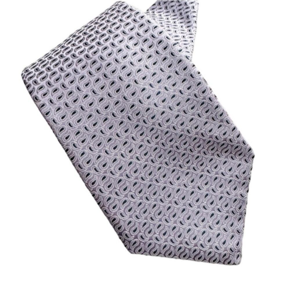 Nordstrom 100% silk purple shimmer paisley neck tie 3.5” w - Picture 1 of 4